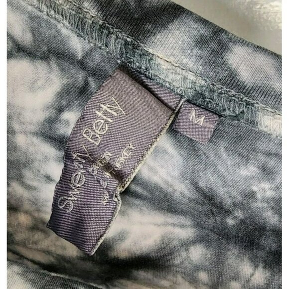 Sweaty Betty Dress Take It Easy Tie Dye Black Grey Knee Length Relaxed Medium - Picture 3 of 7